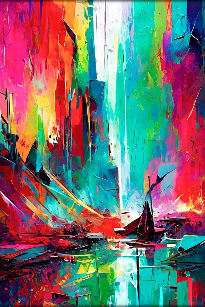 Beacon III - farverig kunst canvas billede