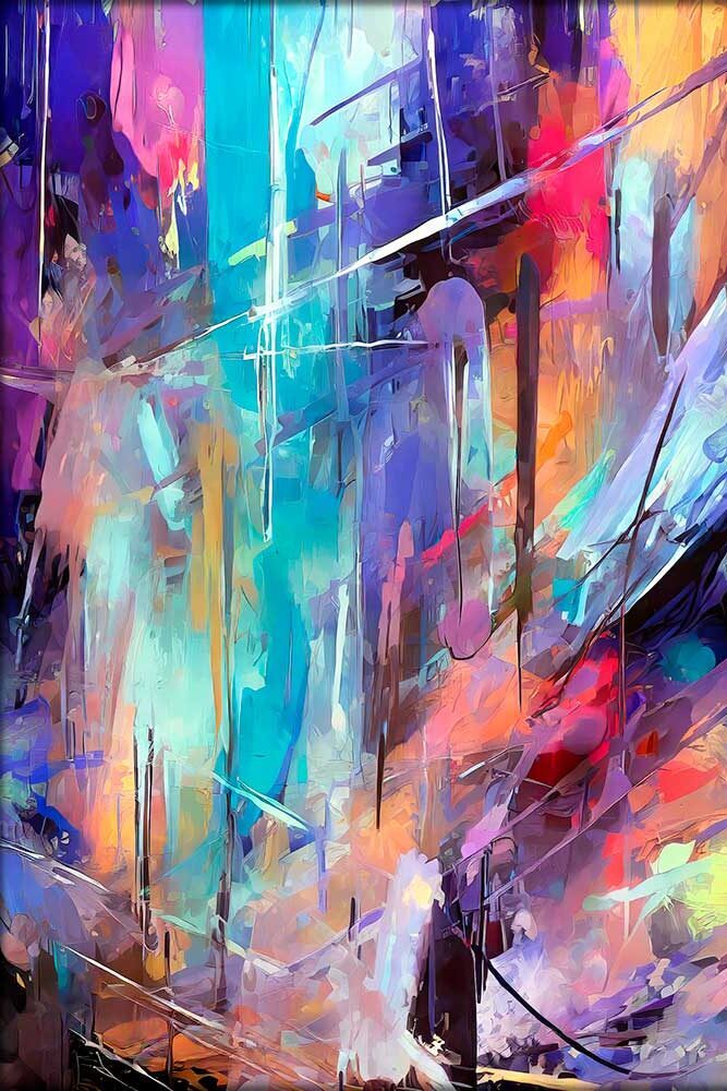 Bound III - kunst abstrakt l&aelig;rredsbillede