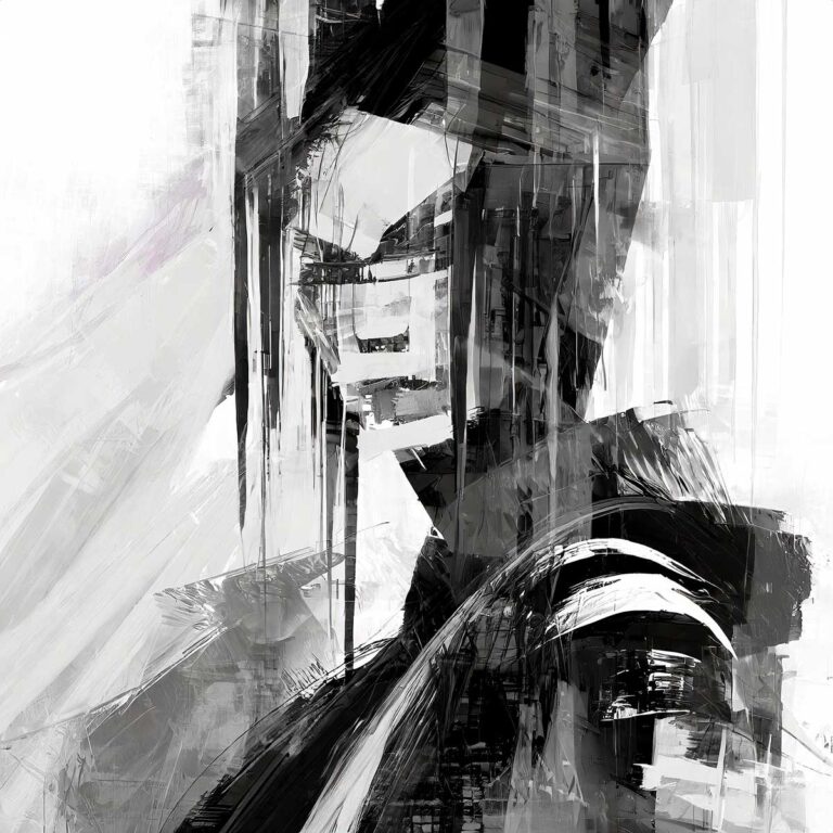 Expand VI - sort hvid kunst plakat